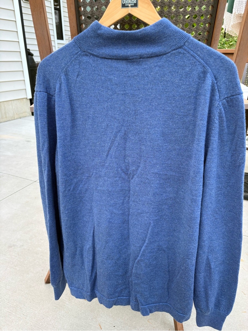 Jos A Bank Traveler Men's Blue Half-Zip Knit Sweater 100% Merino Wool size XL - Picture 2 of 6